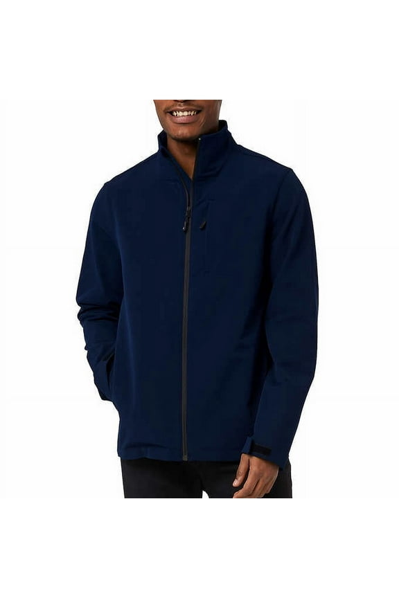 Heat Men's Therma Pro Full Zip Jacket with Stand Up Collar (Blue, Medium)