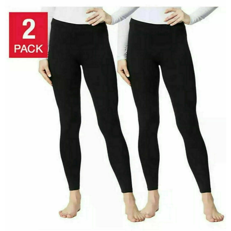 32 DEGREES Heat Women's Base Layer Legging Pants 2-Pack, Black Large - NEW