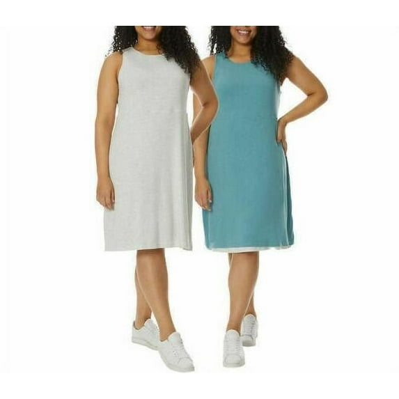 32 DEGREES Ladies' Reversible Dress (Heather Green & Heather White, Large)