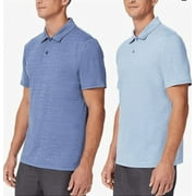 32 DEGREES Men s Polo, 2-Pack Small, Bold Blue/Powder Blue