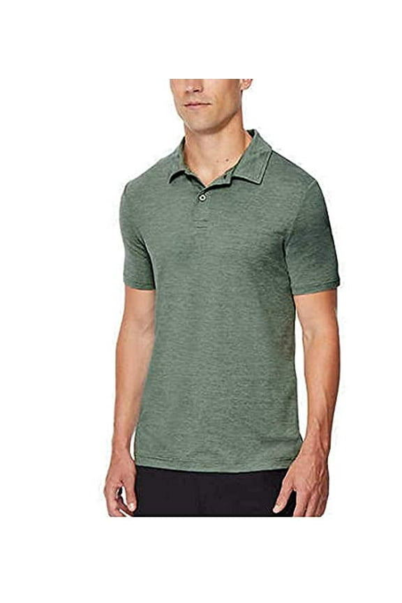 Mens Techno Mesh Ultra Lux Textured Polo (L, Field Green)