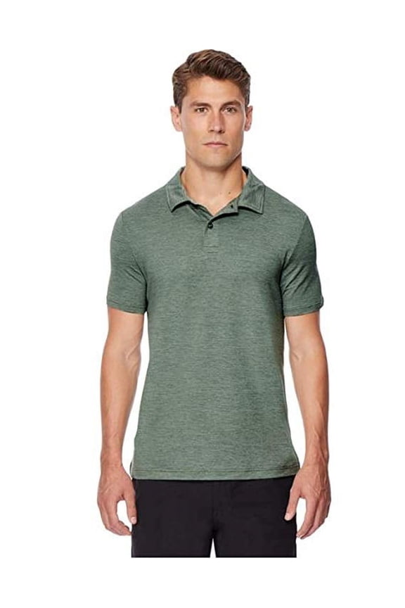 32 DEGREES Men’s Techno Mesh Ultra Lux Textured Polo, Medium, Field Green - NEW