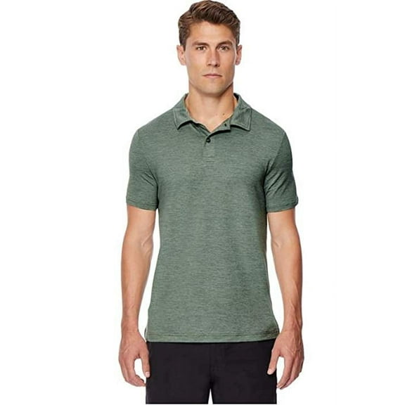 32 DEGREES Men’s Techno Mesh Ultra Lux Textured Polo, Medium, Field Green - NEW