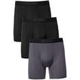 thumbnail image 1 of 32 DEGREES Mens 3 Pack Active Mesh Boxer Brief (XXL, Gray/Navy/Navy), 1 of 3