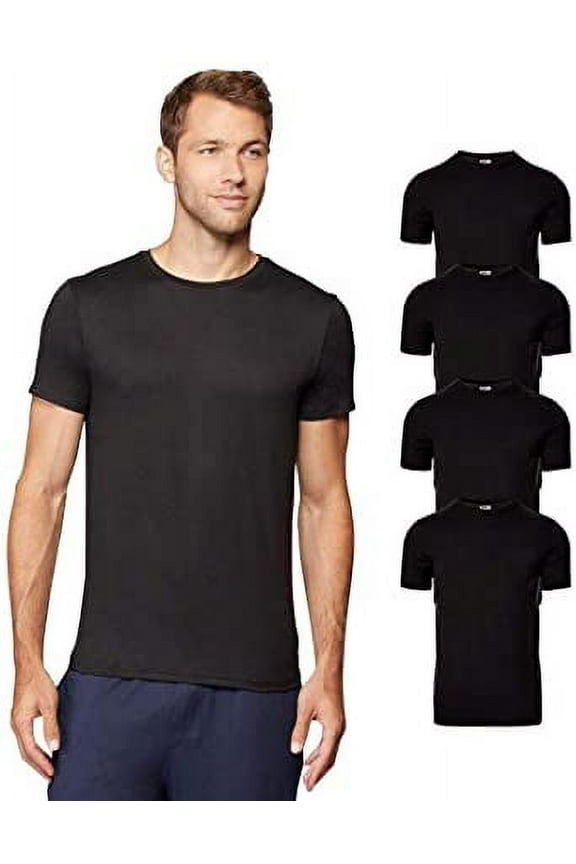 Mens 4 Pack Cool Quick Dry Active Basic Crew T-Shirt