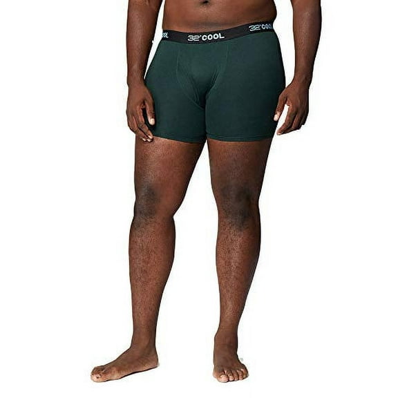 32 DEGREES Mens Cool Quick Dry Active Fitted Stretch Boxer Brief, Forest Heather, X-Large