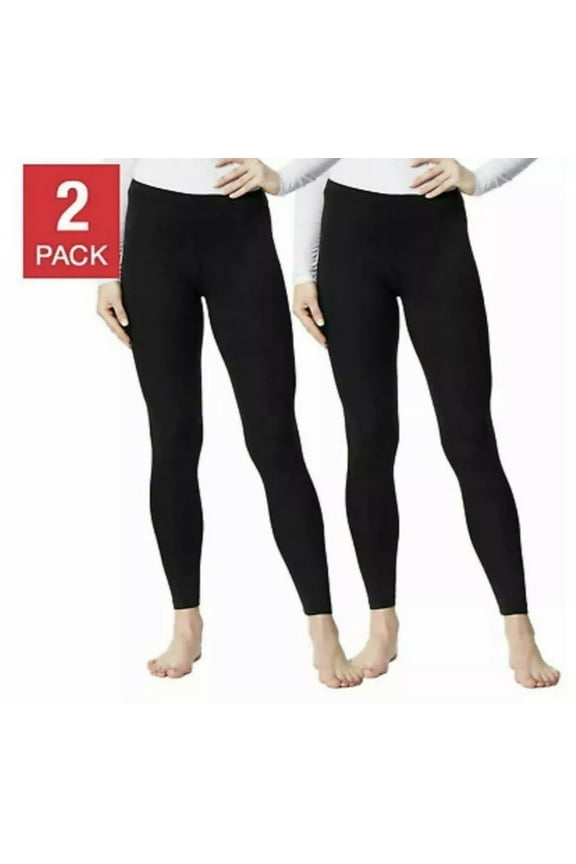 Women's 2 Pack Performance Ultra Light Thermal Baselayer Legging Pant, Black XL