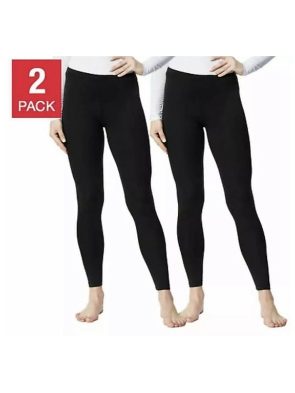 Women's 2 Pack Performance Ultra Light Thermal Baselayer Legging Pant, Black XL