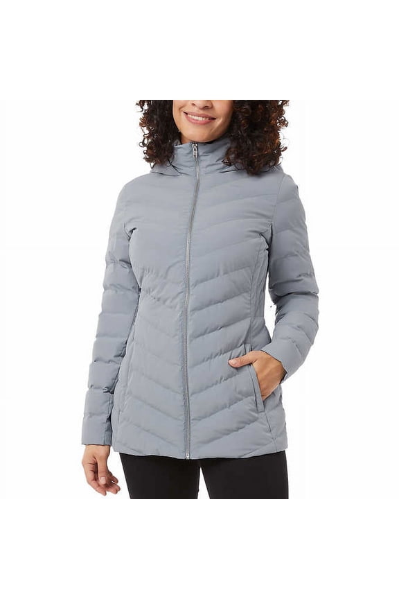 Women's Full Zip Water Resistant Power Tech Jacket with Fixed Hood