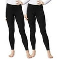 thumbnail image 1 of 32 Degrees Heat Women's Leggings Sz L 2-Pack Soft Stretch Base Layer Black, 1 of 3
