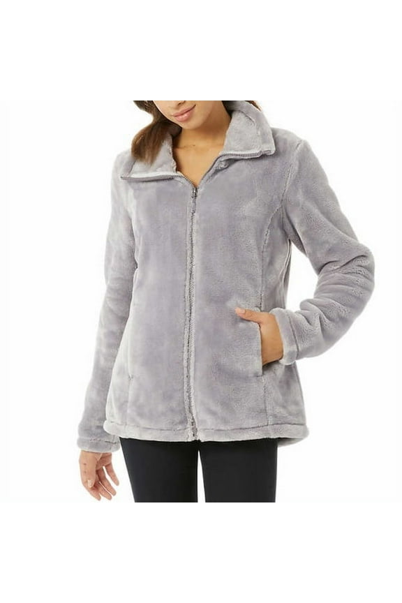 Womens Front Pockets Plush Jacket