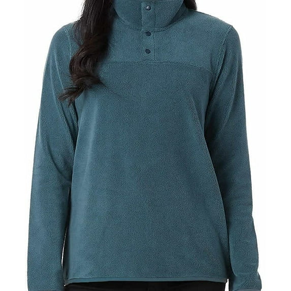 32 DEGREES Womens Snap Arctic Fleece Pullover,Midnight Muse,Medium