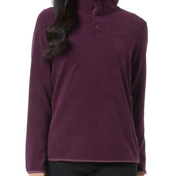 32 DEGREES Womens Snap Arctic Fleece Pullover,Port Grape,X-Large