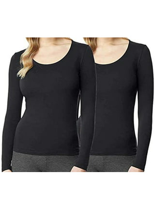 32 Degrees Heat Womens Ultra Soft Thermal Lightweight Baselayer Mock Neck  Long Sleeve Top, Black, X-Small at  Women's Clothing store