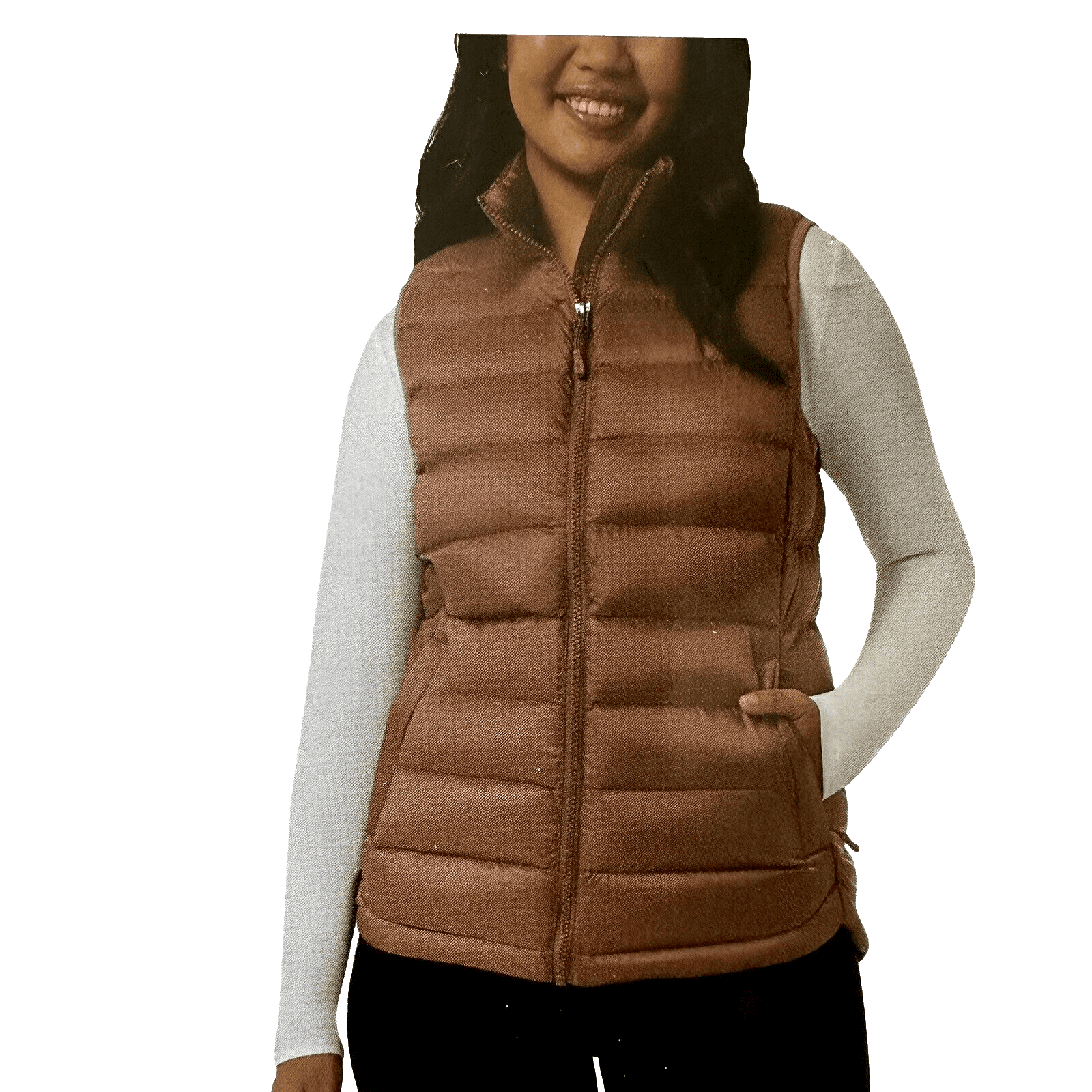 32 Degree Heat Ladies Lightweight Vest (Brown, Large)