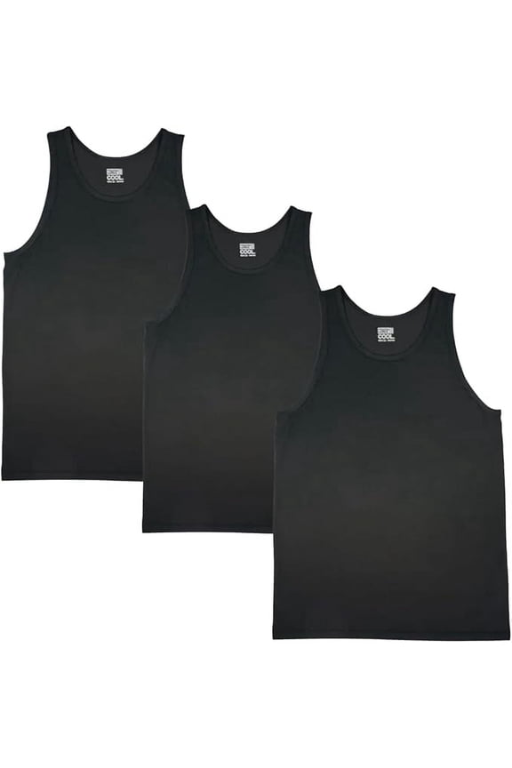 Cool Comfort Mesh Tank Top, 3 Pack (Black, Large)