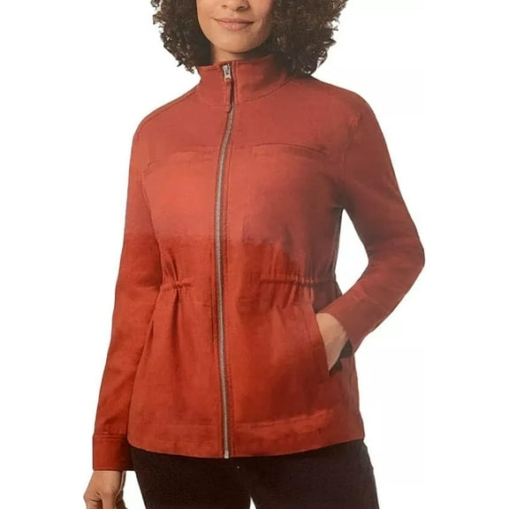 32 Degrees Cool Full Zip Womens Linen Jacket (Bossa Nova, Medium)