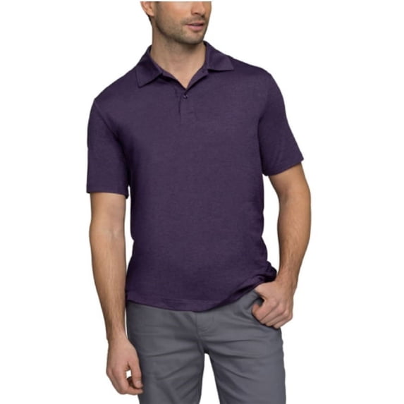 32 Degrees Cool Men's Short Sleeve Polo Shirt (Medium, Heather Dark Plum)