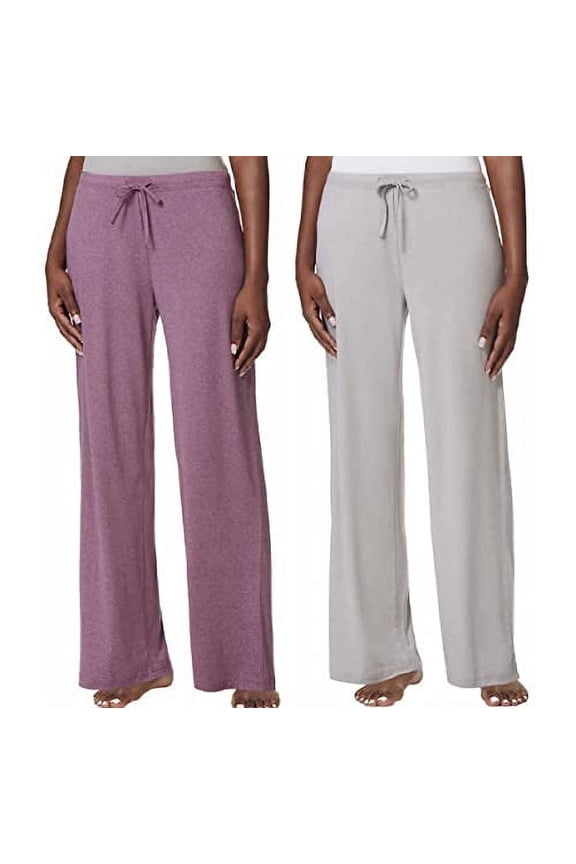 Cool Women's Sz XL Lounge Pant 2-Pack Purple/Gray Multi