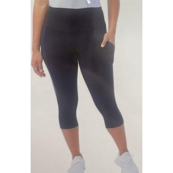 32 Degrees Cool Women's Active Crop Pockets Legging, Black Small