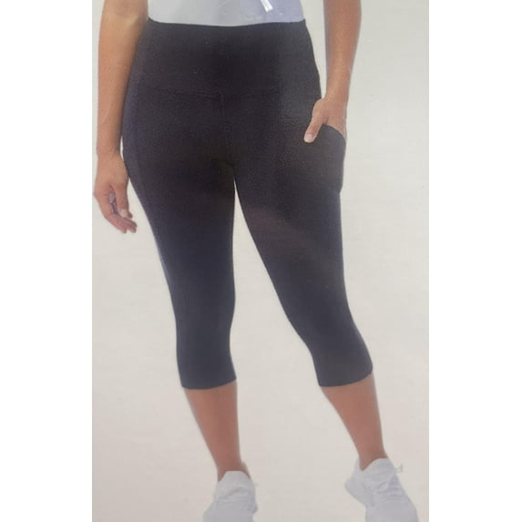 32 Degrees Cool Women's Active Crop Pockets Legging, Black Small