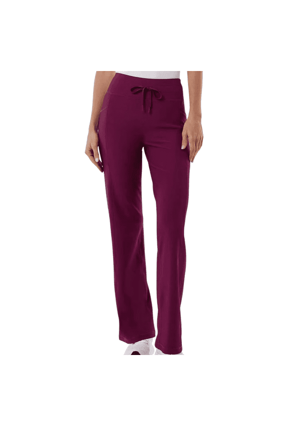 Cool Women's High Rise Ribbed Active Yoga Semi-Flare Pant, Purple, XXL