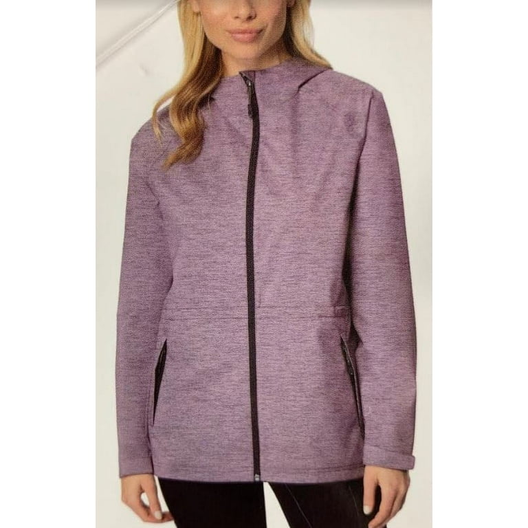 32 Degrees Cool Women s Hooded Anorak Jacket Size Medium Color Purple Ash Melange