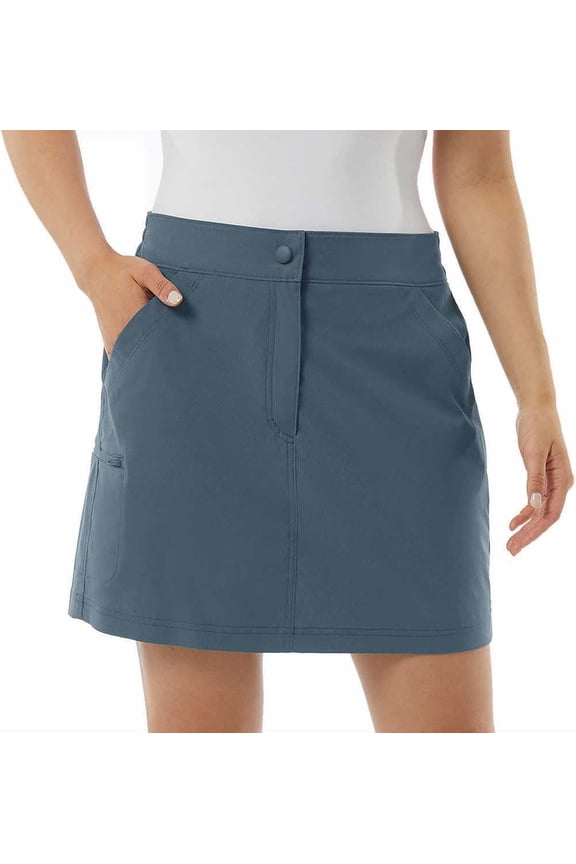Cool Women's Lightweight Tech Skort (Vintage Indigo, XL)