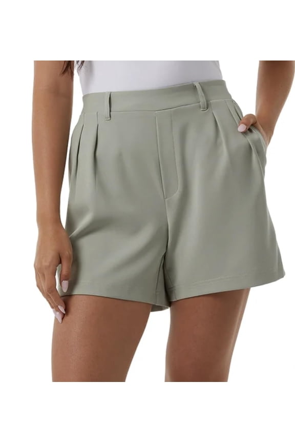 Cool Women's Pull On Pleated Short (US, Alpha, XX-Large, Regular, Regular, Laurel (Green))