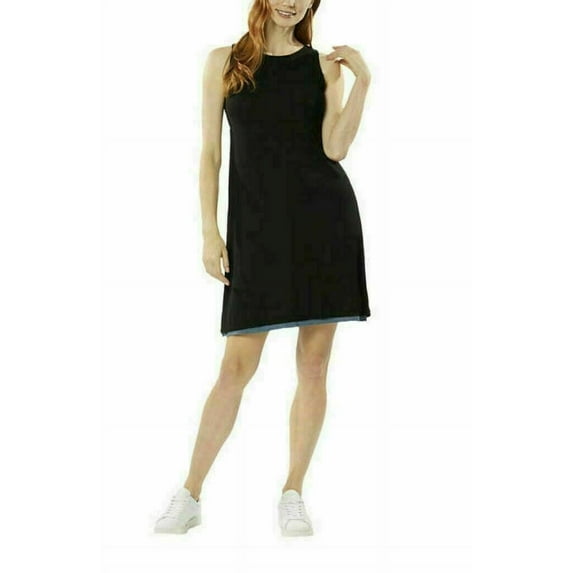 32 Degrees Cool Women's Reversible Tank Dress, Black-Heather Indigo, XXL