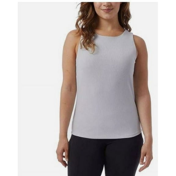 32 Degrees Cool Women's Ribbed Fitted Bra Tank, Pearl Blue Medium