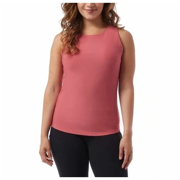 32 Degrees Cool Women's Ribbed Fitted Bra Tank, Slate Rose XL