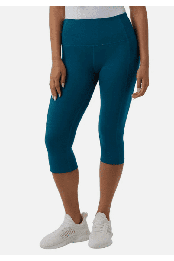 Cool Women's Soft Active Capri Leggings Blue 2X