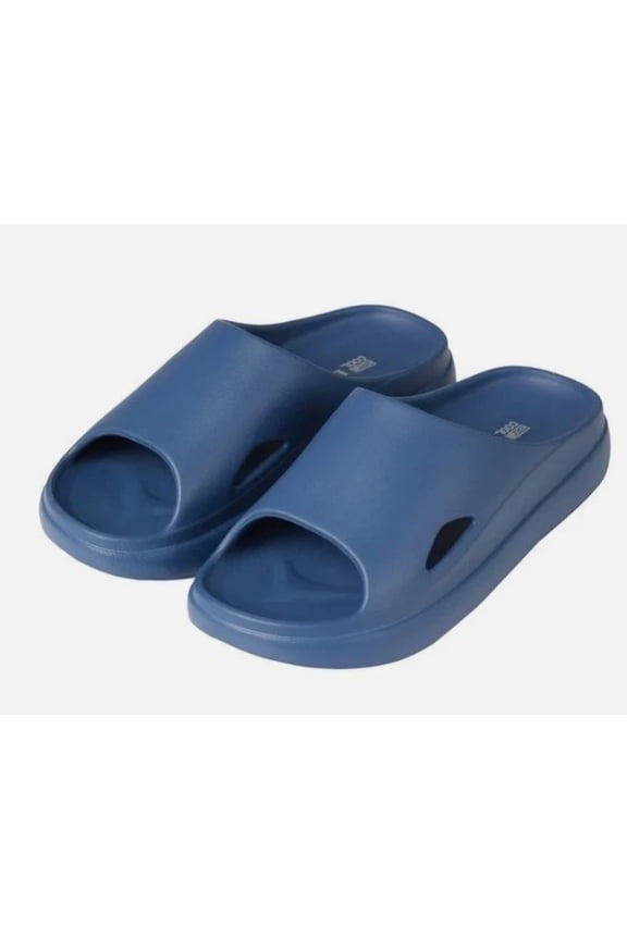 Cushion Slide Sandals, Lightweight EVA Comfort Slides, Navy, Medium (W 7.58.5 / M 5.56.5)