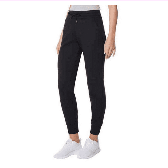 32 Degrees HEAT Women’s Tech Fleece Joggers, Black, Large