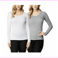 thumbnail image 1 of 32 Degrees Heat 2-PACK Women's Base Layer Long Sleeve Tops White Grey XL, 1 of 2