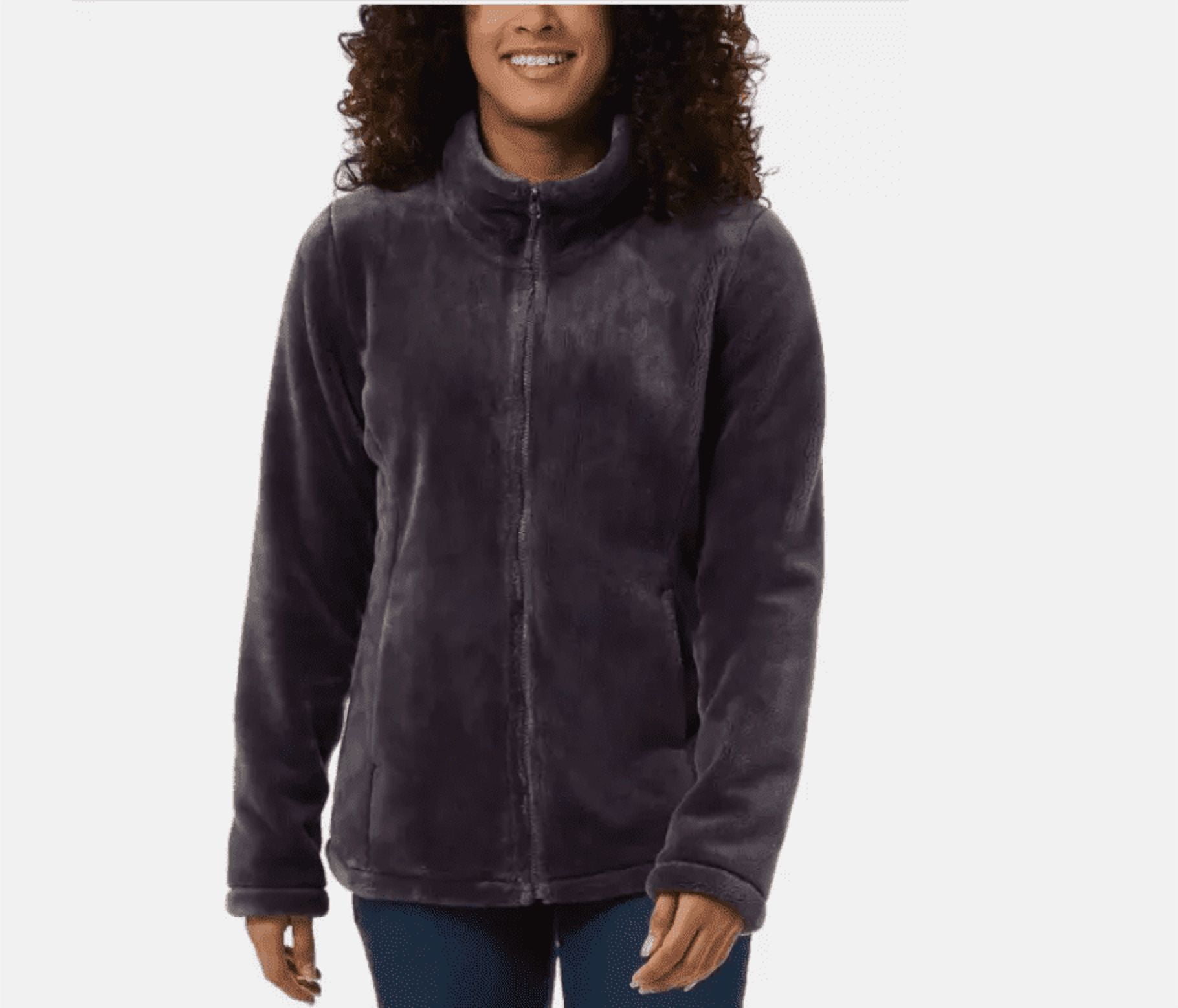 32 DEGREES Women's Plush Faux Fur Jacket Full Zip, Soft & Cozy - Plus Sizes Available (Purple, L)