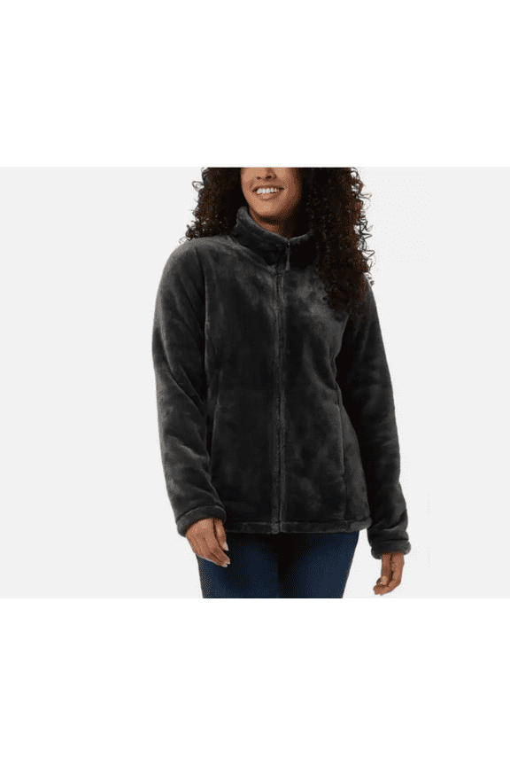 Women's Plush Faux Fur Jacket Full Zip, Soft & Cozy - Plus Sizes Available (Green, XL)