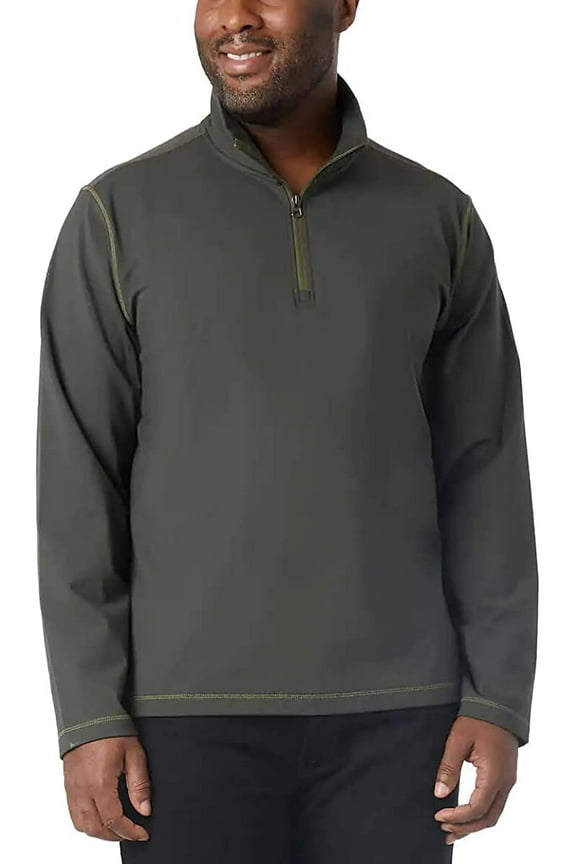 Heat Men's 1/4 Zip Long Sleeve Pullover (Army Green, Small)