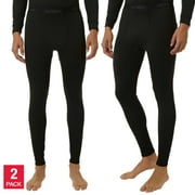 32 DEGREES Heat Men's 2-pack Quick Dry Soft Fleece Lined Base Layer Pants-Black / M