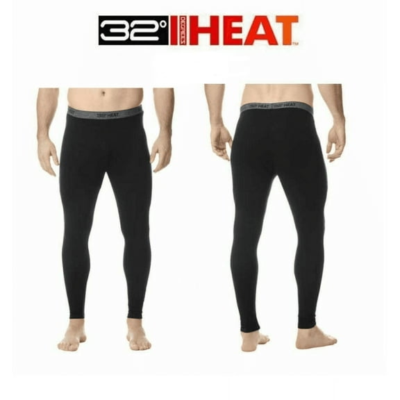 32 Degrees Heat Men's Base Layer Pant 2-Pack in Black, L