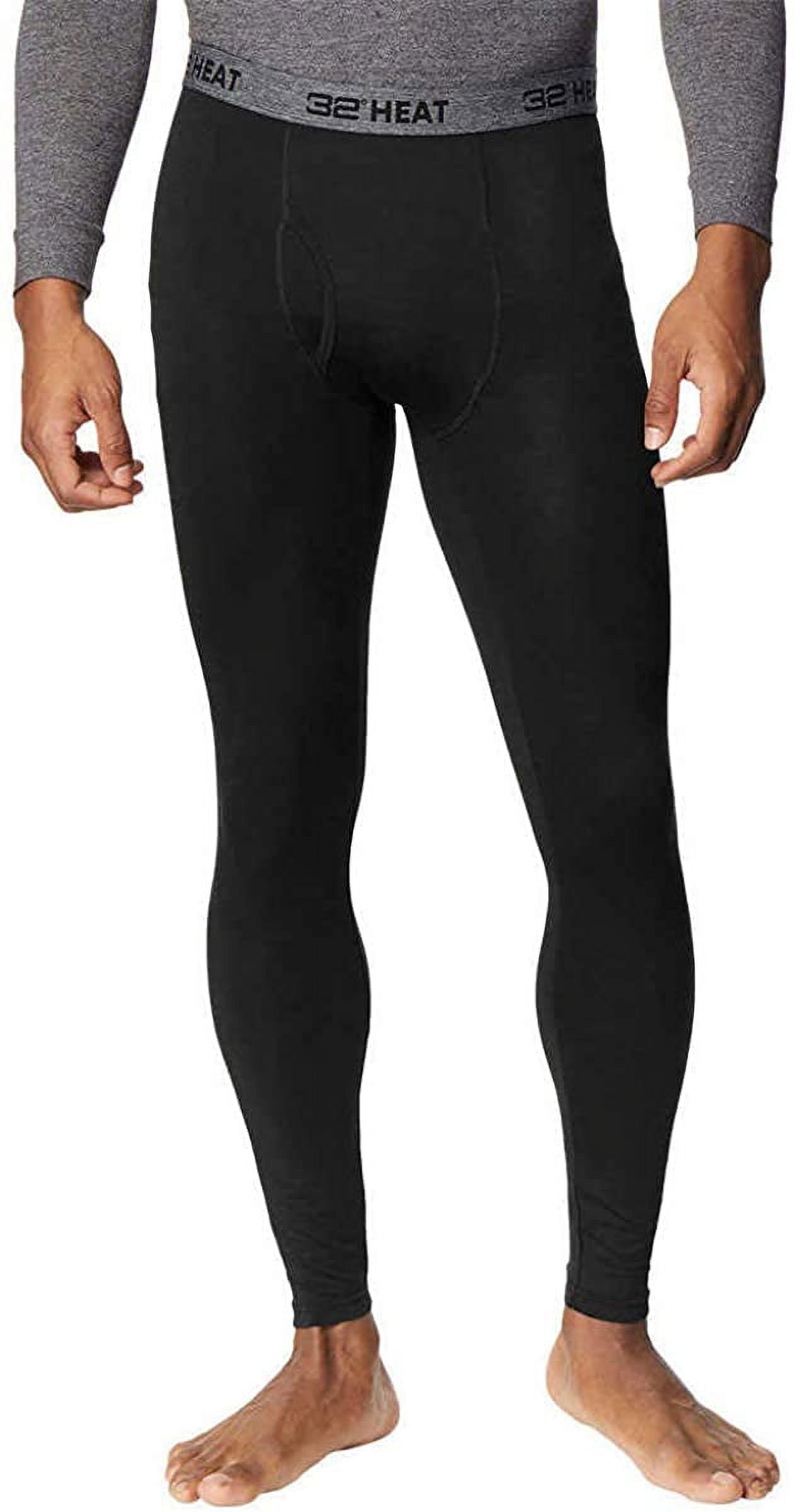 32 DEGREES Mens 2 Pack Heat Performance Thermal Baselayer Pant Leggings Black Black XL