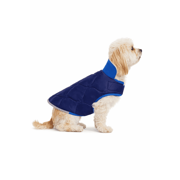 32 Degrees Heat Quilted Dog Jacket, Water-Resistant Insulated Winter Coat, Navy Blue, Size XL