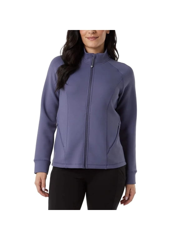 Heat Women's Active Technology Jacket with Full Zip, Blue, 3X