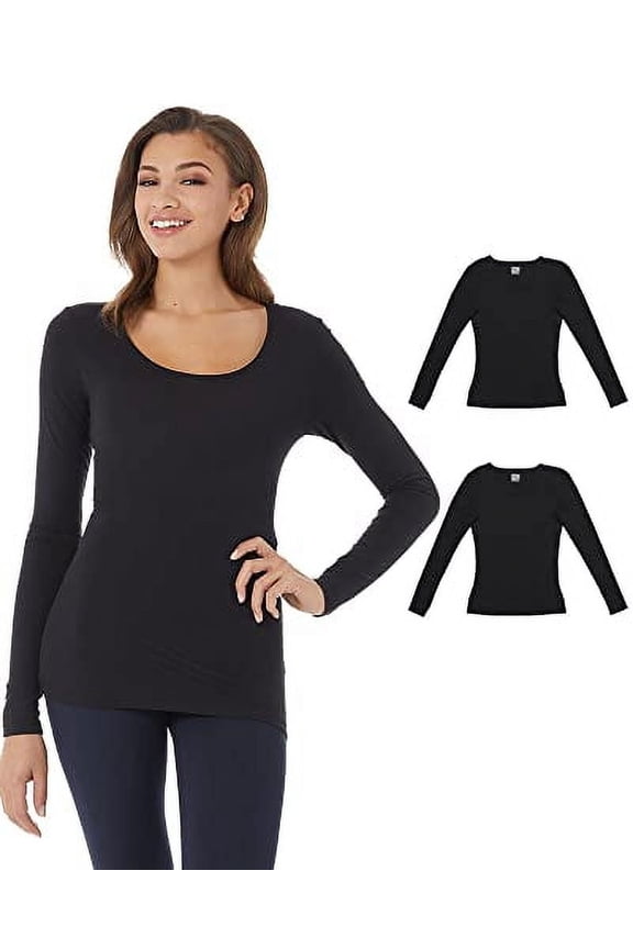 Women's 2 Pack Ultra Light Thermal Baselayer Scoop Top