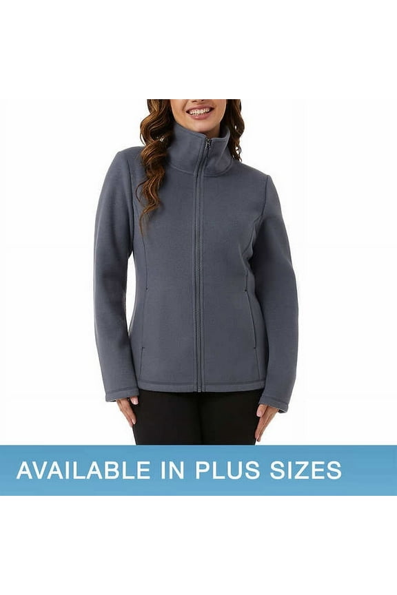 Women's Brushed Faux-Wool Jacket, Blue, Large