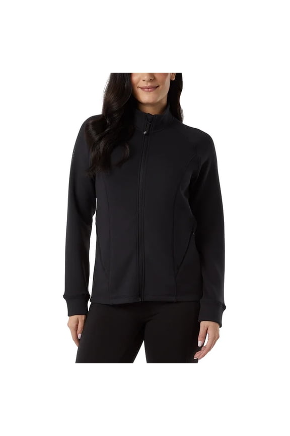 Heat Women's Full Zip Active Tech Jacket (US, Alpha, Medium, Regular, Regular, Black)