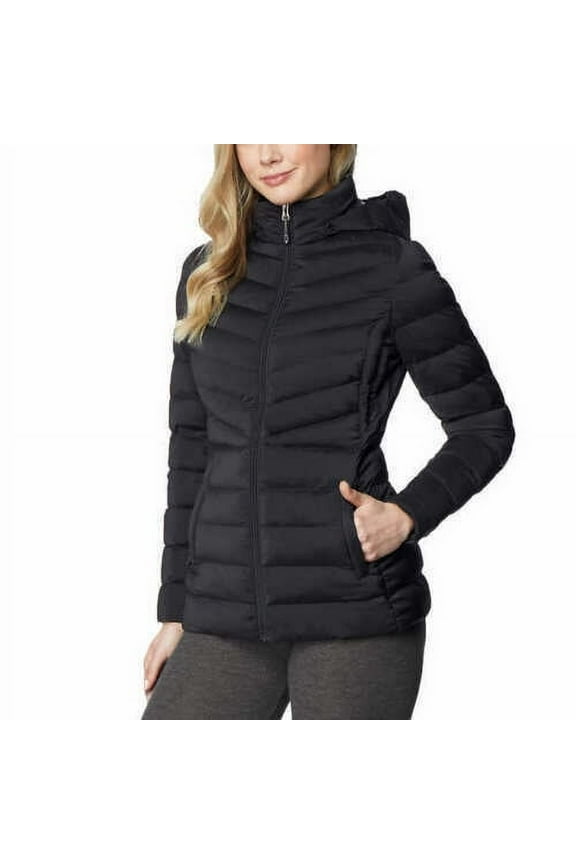 Heat Women's Hooded 4-Way Stretch Jacket, Black XXL - NEW