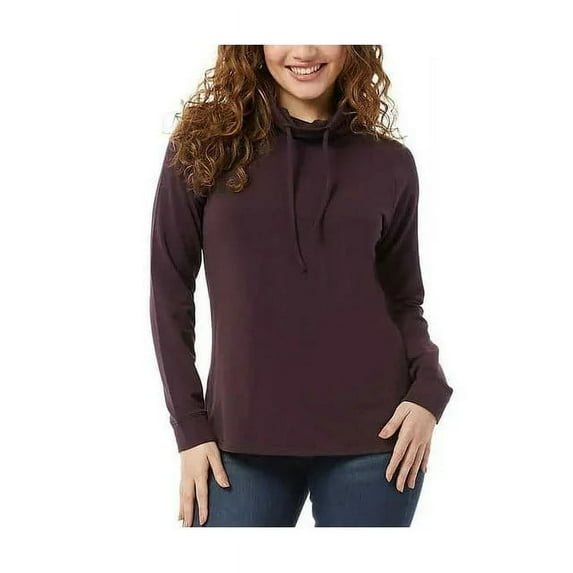 32 Degrees Heat Women's Long Sleeve Funnel Neck Pullover Top (Boysenberry, S)