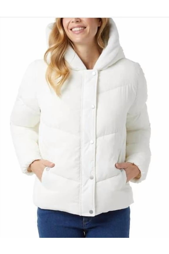 Heat Womens Quilted Jacket Lightweight Warm Outerwear - Small - White